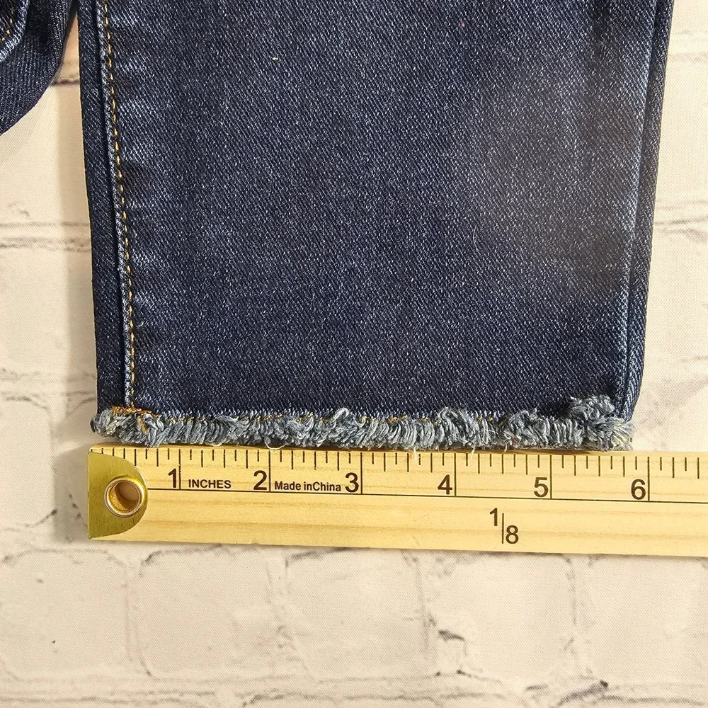 Lee Heritage High Rise‎ Skinny Jeans Dark Wash Button Fly Raw Hem 14M